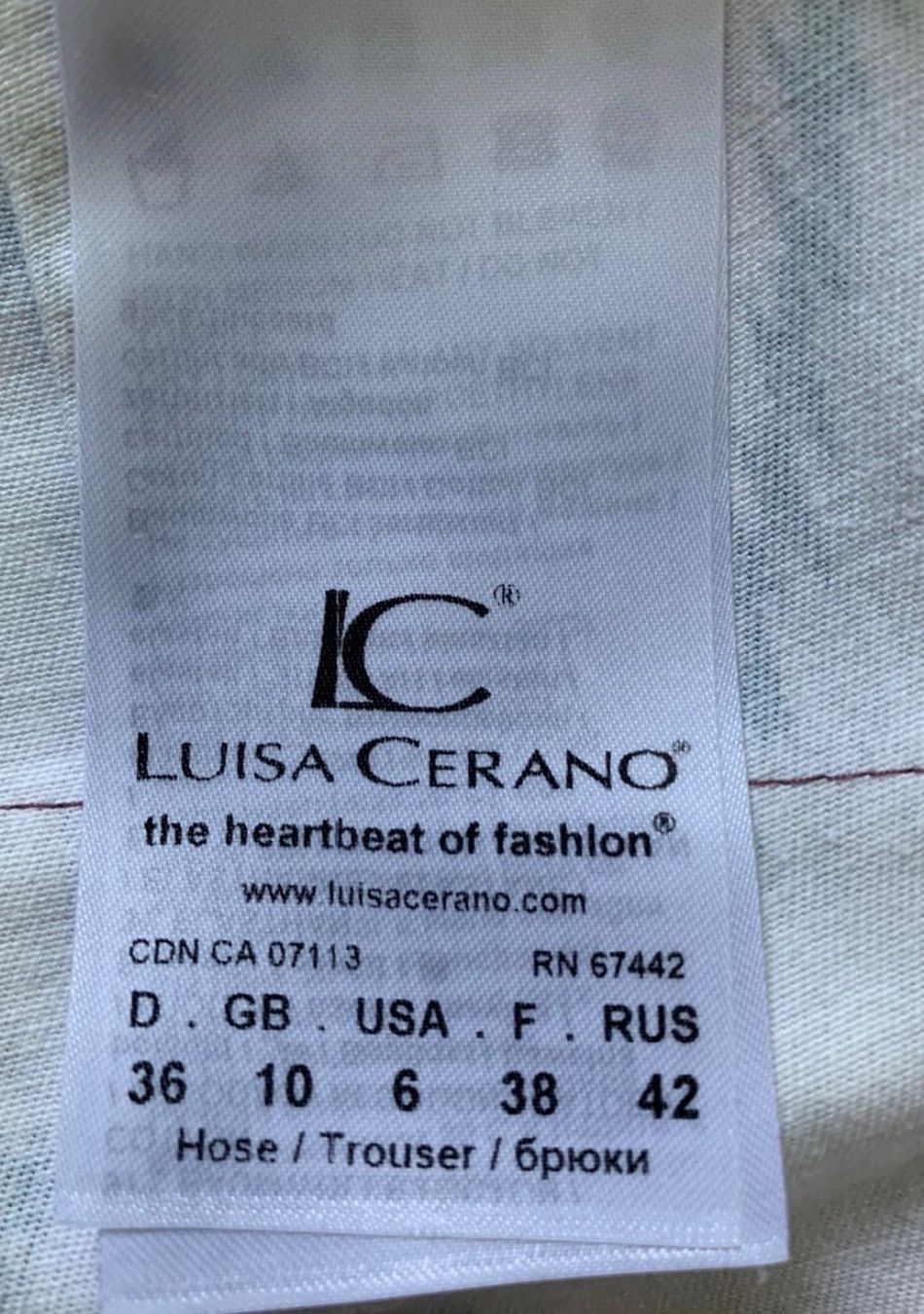 Luisa Cerano Pantaloni: Luisa Cerano Hose Print Elastan - EU 36 – Usato da Aarau venduto da tschitta03 4