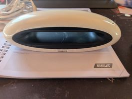 Philips Schnurlostelefon mit Basis schwarz weiss gebraucht
