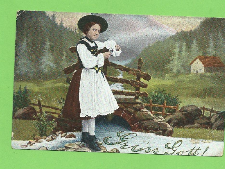 Cartoline postali: Alte Postkarte Trachtenmädchen , um 1906 – Usato da Zürich venduto da t24_de