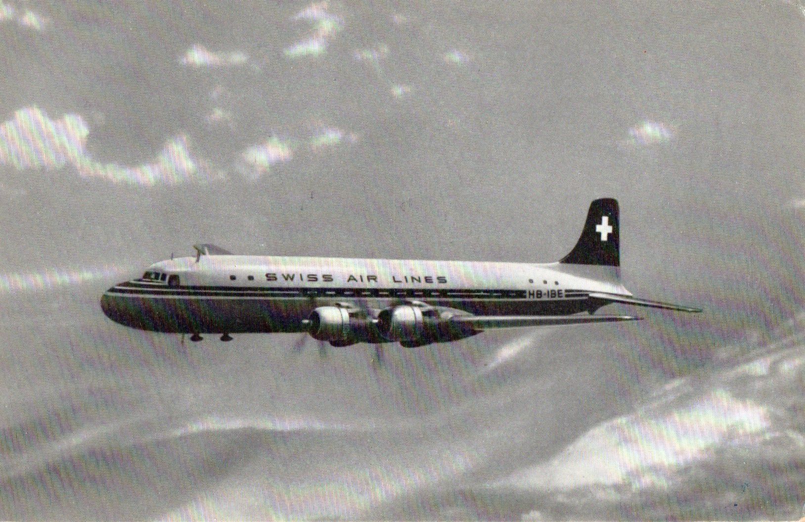 Ansichtskarten: Swissair - Transatlantic DC-6 B – Gebraucht aus Melano von pisonsdro