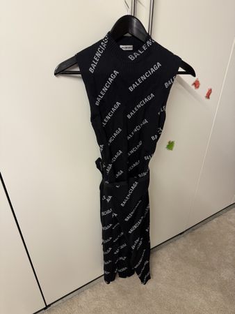 Balenciaga Black Knit Dress - Women's Size L - Stylish!