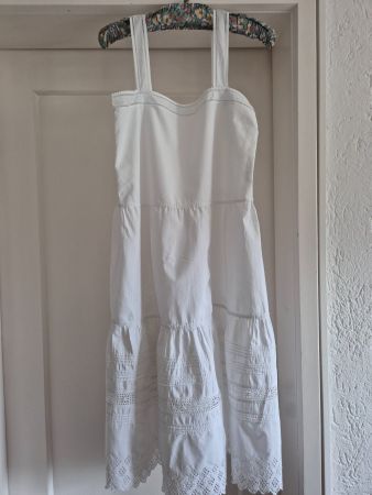 Antikes Kleid, Nachthemd weiss mit Spitze