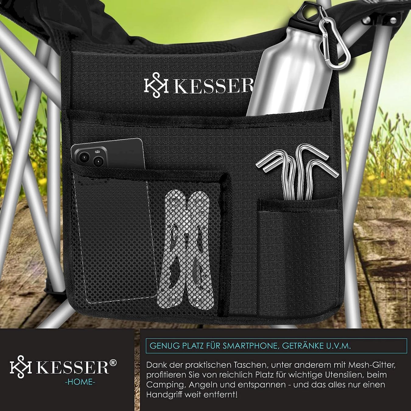 Mobili da campeggio: KESSER Campingstuhl Schwarz – Nuovo e nell'imballaggio originale da Bottighofen venduto da zaap 2