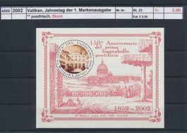 2002 Vatikan, "Jahrestag der 1. Markenausgabe", Block **
