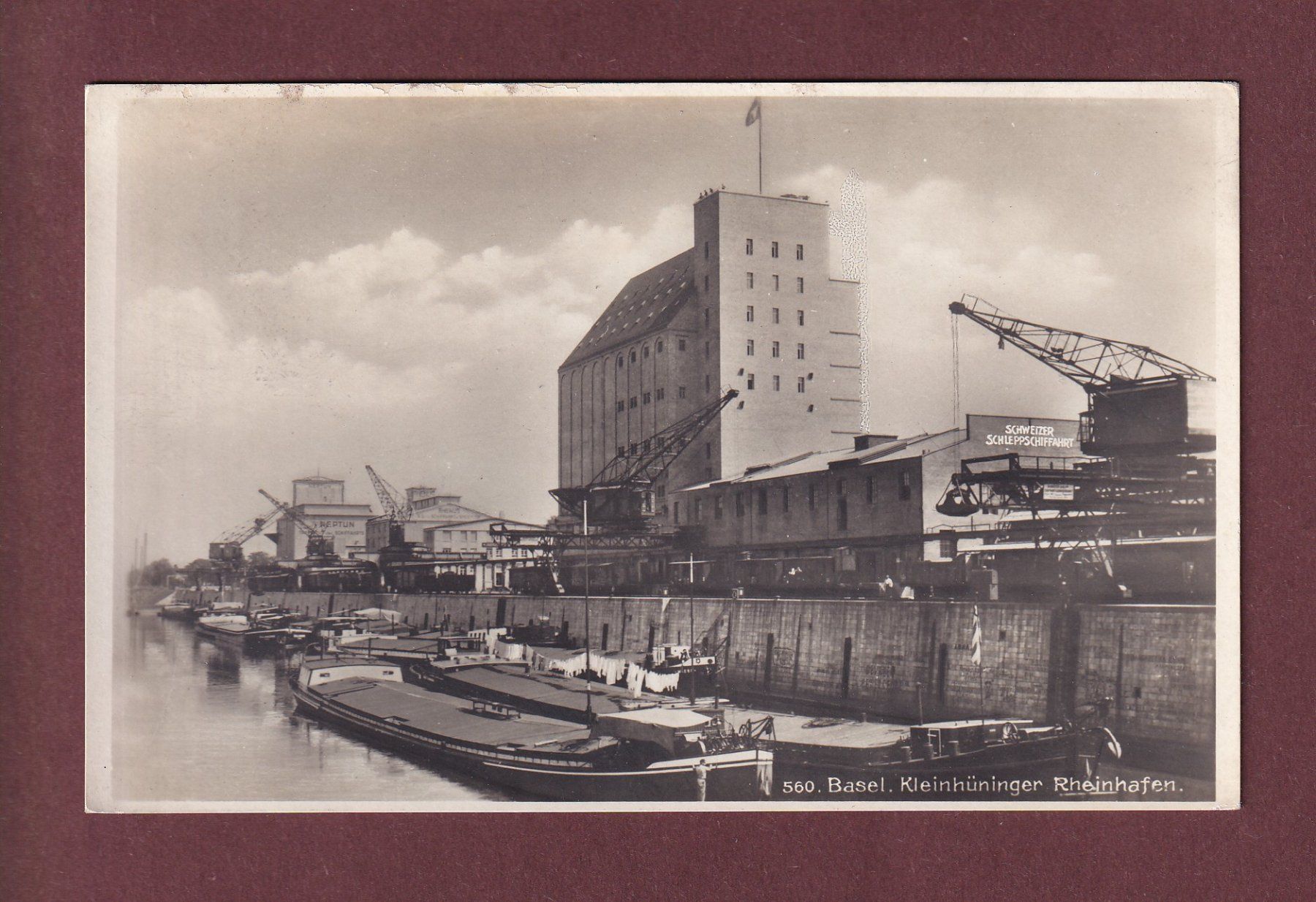 Ansichtskarten: BASEL - Kleinhüninger Rheinhafen – Gebraucht aus Pully von nicecards