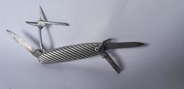 Taschenmesser Metall geriffelt mit Schere 