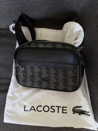 Lacoste Monogram crossbody bag black good condition
