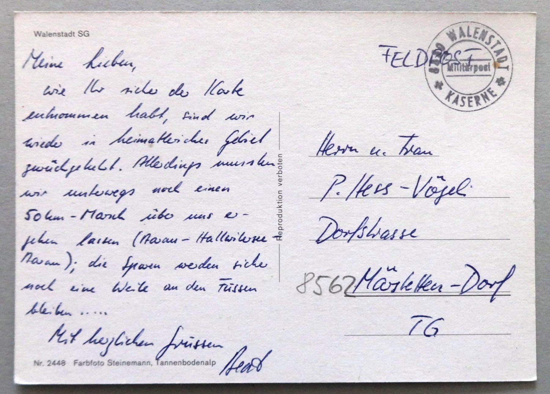 Cartes postales: Walenstadt (SG) – D'occasion à Fétigny par Billy2miny 1
