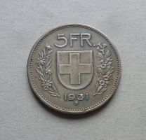 Abart ++ 5.- Fr. 1931 10* ü. Kopf, gute Erhaltung