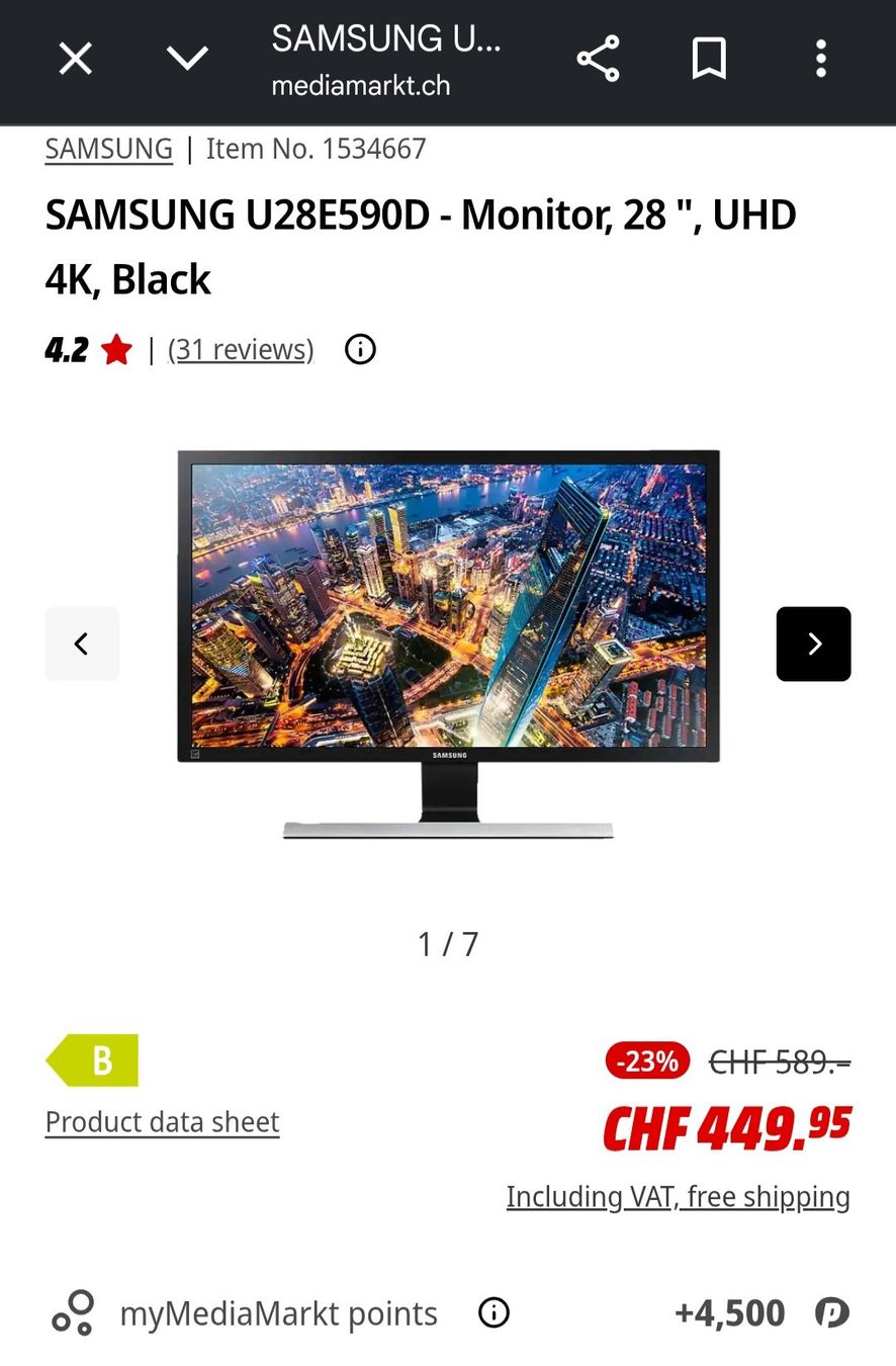 Samsung 4K UHD Monitor – Top Zustand (Gebraucht) in Wettingen für CHF ...