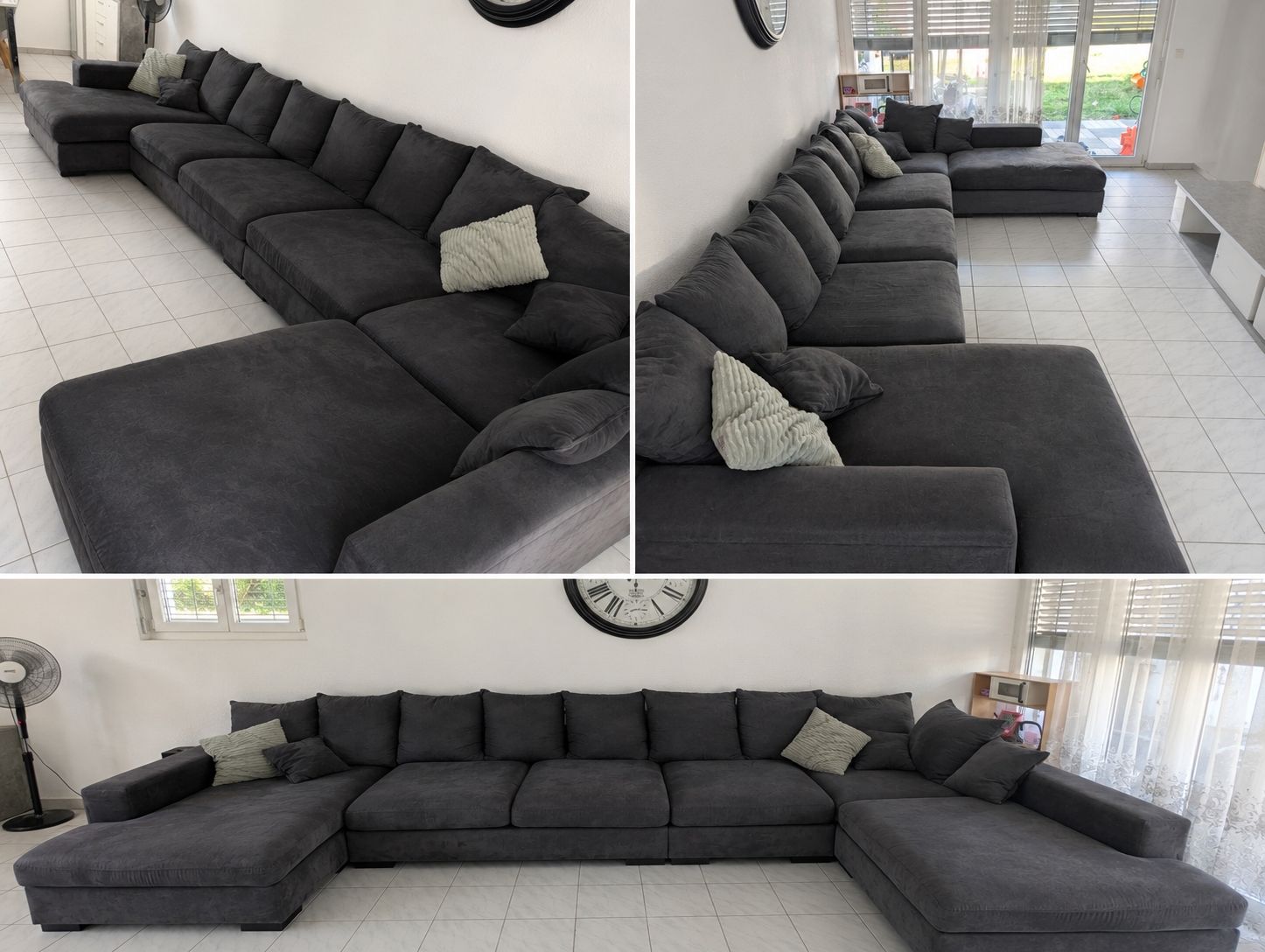 Micasa Divani: Ecksofa grau Stoff U-Form Lounge Sofa guter Zustand – Usato da Oberbuchsiten venduto da NeuUndOrginal