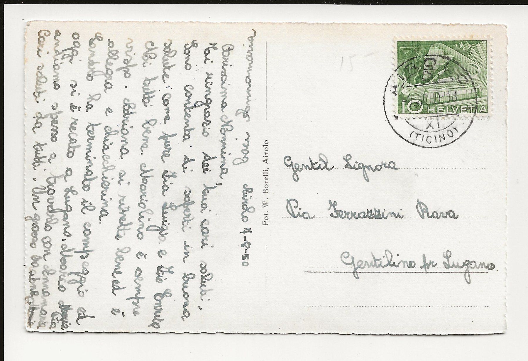 Cartoline postali: AK 1950 Panorama Airolo mit Gotthardpass – Usato da Greifensee venduto da 315WDO 1