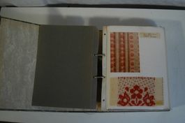 Stoffmusterbuch  Ordner A4 mit 25 Blättern um 1960