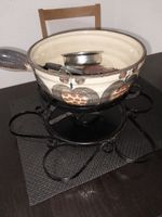 Fondue Set Keramik mit Rechaud gebraucht guter Zustand
