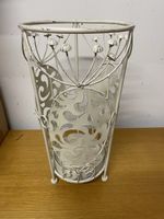 Schirmständer Metall mit Ornamenten, Shabby Chic