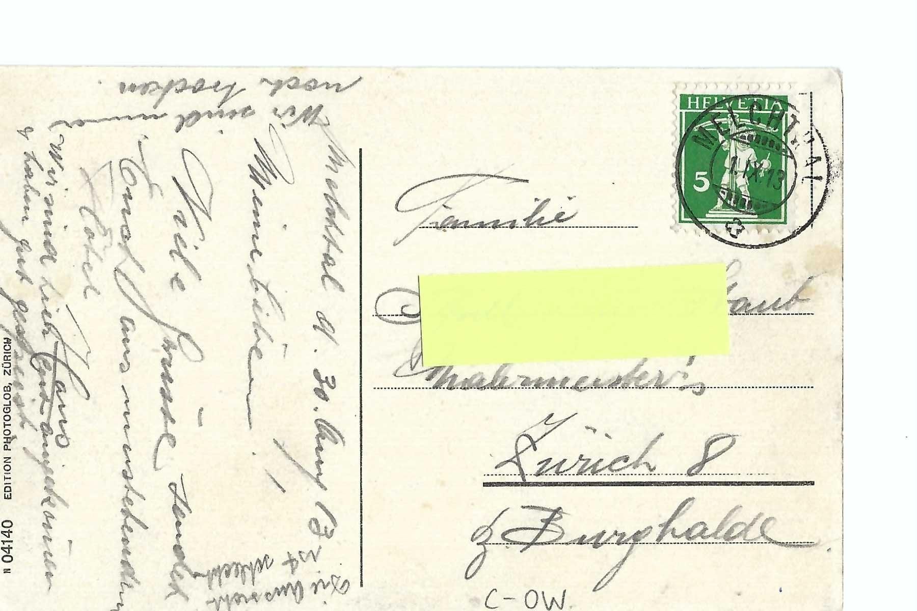 Ansichtskarten: Melchtal  Kurhaus, 1913 – Gebraucht aus Thun von 44wart 1