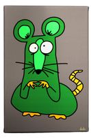 Lustiges Comic Leinwandbild " Maus #48 "
