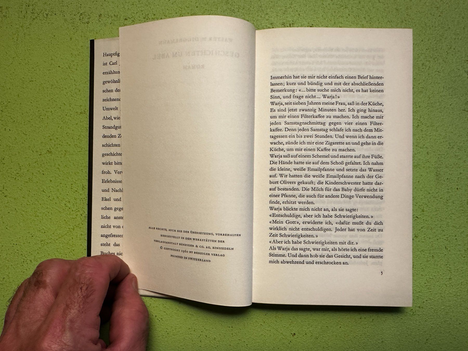 Libri: Walter M Diggelmann: Geschichten um Abel. Roman. – Usato da Zürich venduto da allp 4