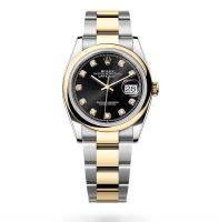Rolex Datejust 36 Two-Tone Gold - Black Diamonds - Full set
