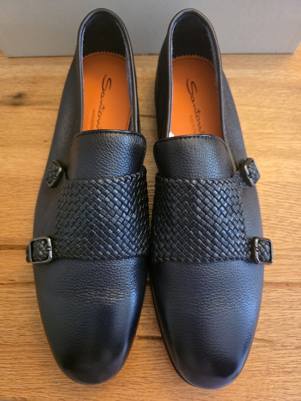 Santoni Scarpe da uomo: Dunkelblau Double Monk von Santoni, Grösse 45 – Nuovo e nell'imballaggio originale da Winterthur venduto da Panda1993