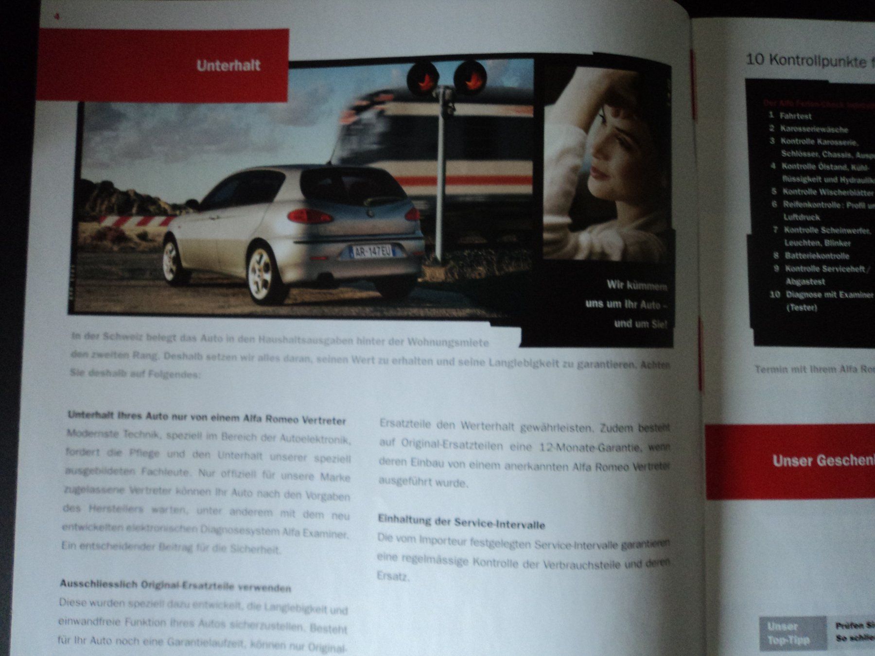 Alfa Romeo Documents: Prospekt Alfa Romeo Services 2003 – D'occasion à Schwarzenburg par modelCARama 3