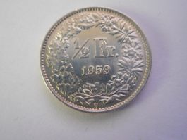 50 Rp. 1959 silber  unz/stgl