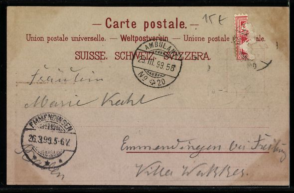 Ansichtskarten: Lugano, Ortspanorama im Blumen-Passepart – Gebraucht aus Berlin von bartko-reher 1