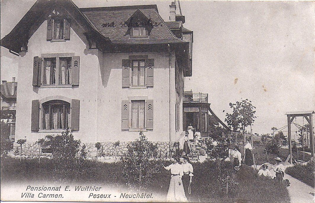 Cartoline postali: PESEUX, villa Carmen pensionnat E. Wuithier – Usato da Les Verrières venduto da Scampi0