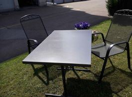 Gartentisch Metall Anthrazit 120x80 cm Gebraucht