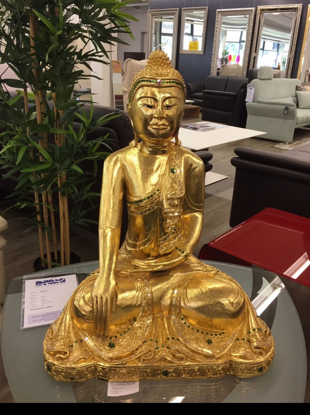 Sculture & Statue: Buddha mit Blatt, wunderschön in Gold – Nuovo (secondo la descrizione) da Pfäffikon SZ venduto da Anita8808 1