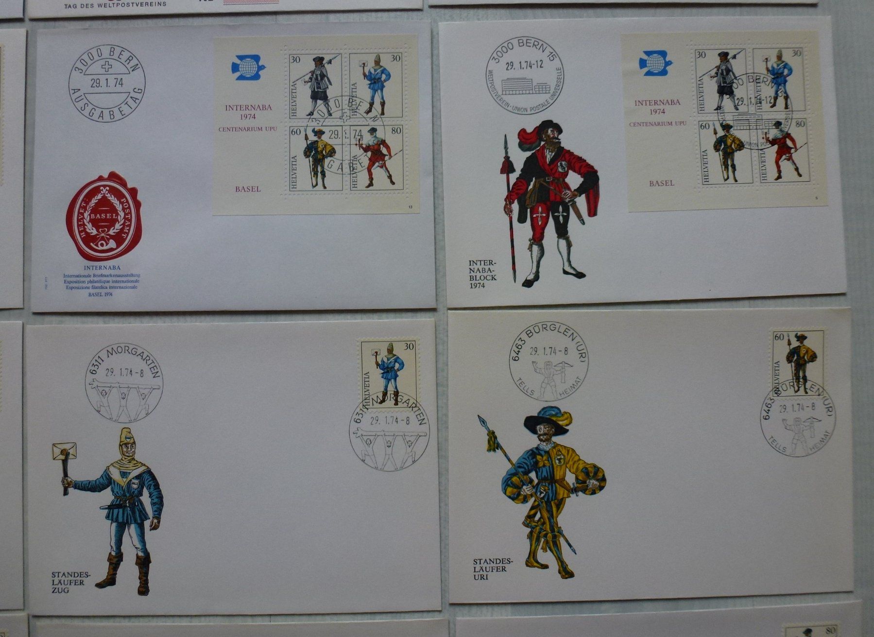 Alle Briefmarken: 30 Briefe mit verschiedenen Varianten Internaba 1974 Basel – Gebraucht aus Walkringen von Casablanca777 4