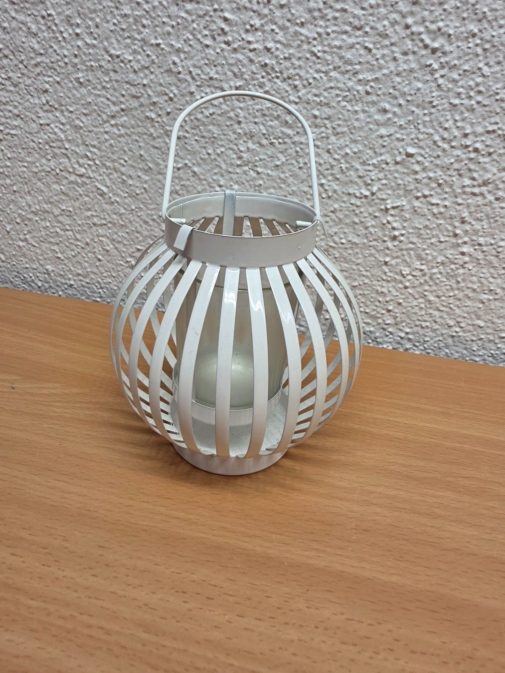 Portacandele: Teelicht Glas, Windlicht, Teelichthalter weiss – Usato da Nebikon venduto da Japostyle
