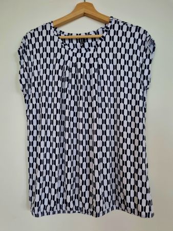 Viskose Shirt mit Gummibund L 42 44 NEU
