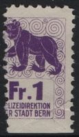 1 Fr. Fiskalmarke der Stadt Bern - ABART Fehlzähnung