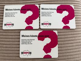 3 Werbekarten: DISPO (Requisition ziv Fz durch Armee)