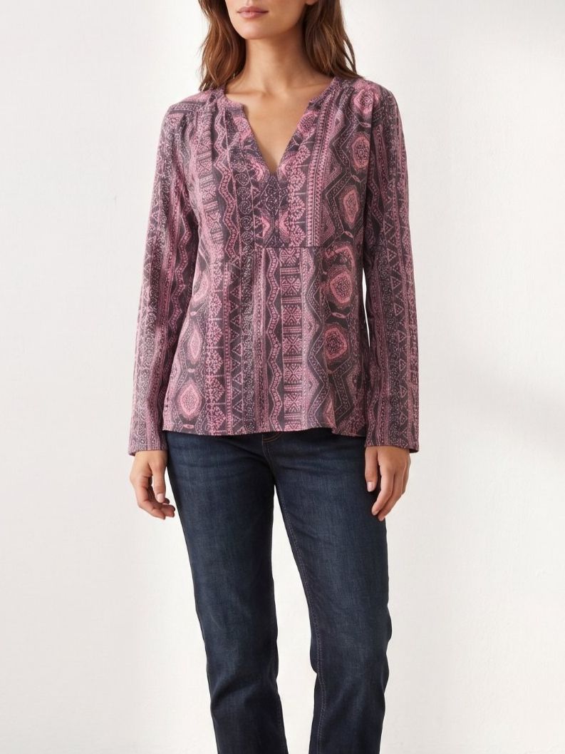 Odd Molly Camicette: Odd Molly Bluse Bio-Baumwolle Print Grau/Rosa Gr. S – Usato da Emmen venduto da Tumanovr