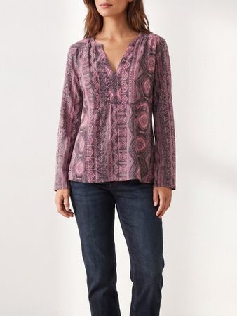 Odd Molly Bluse Bio-Baumwolle Print Grau/Rosa Gr. S