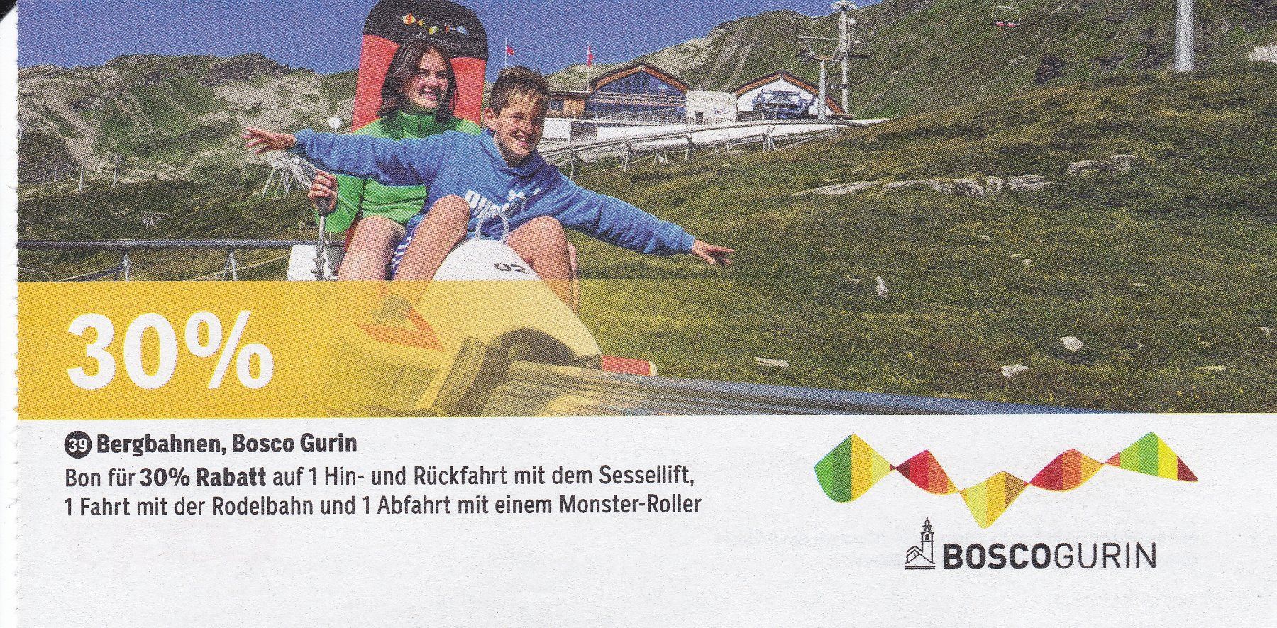 Gutscheine: Bon 30% Rabatt Bergbahnen Bosco Gurin – Neu (gemäss Beschreibung) aus Schliern b. Köniz von joni20