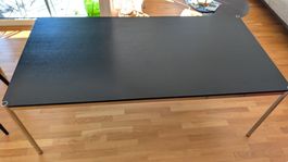 USM Haller Tisch 200x100 Eiche schwarz gebeizt | Chrom