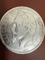 Pièce en argent 5 Francs Napoléon III Empire Français 1869