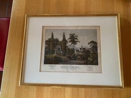 Alter Stich Druck 'Ulrich Zwingli's Denkstein'