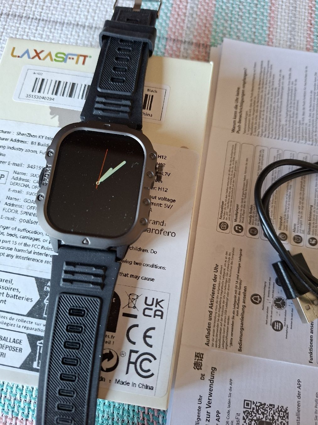Smartwatch: LAXASFIT Smartwatch schwarz neuwertig – Nuovo (secondo la descrizione) da Meikirch venduto da chrigeli06 2