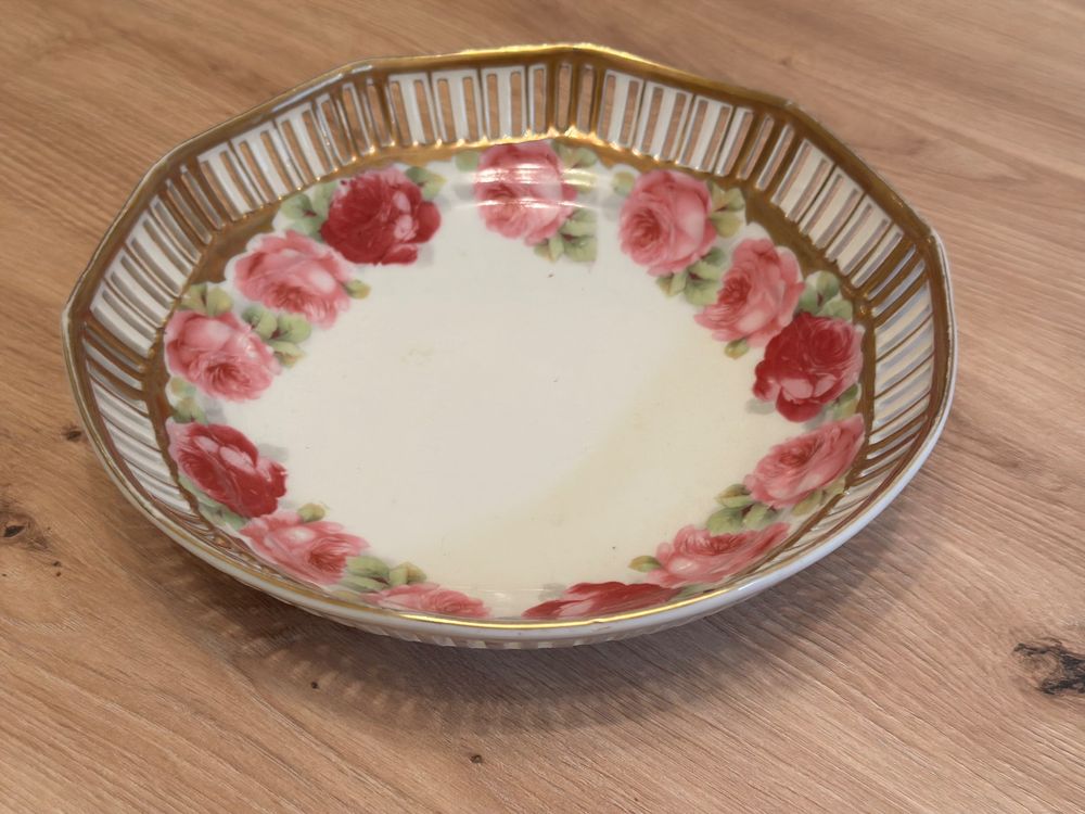 Zierteller/Konfektteller mit Rosenmuster, Vintage Deko (Gebraucht) in ...
