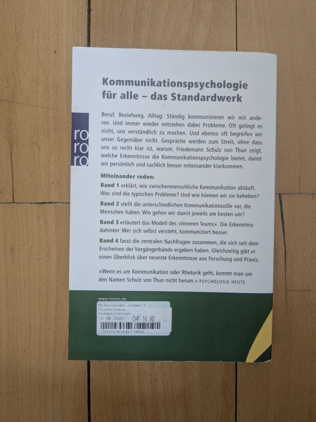 Libri: Miteinander reden: 1 - Friedmann Schulz von Thun – Usato da Zürich venduto da reb_gdl9 1