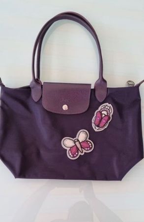 Longchamp LE PILAGE, violette m. Schmetterlingen Neuwertig