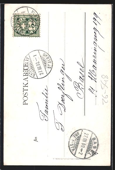 Cartoline postali: AK Basel, Spahlenthor, 1900 – Usato da Berlin venduto da bartko-reher 1