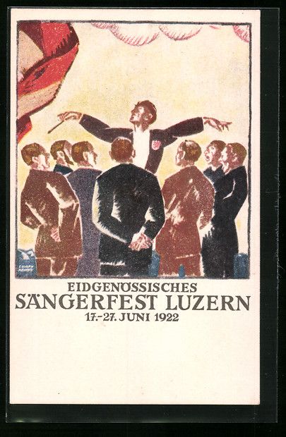 Cartoline postali: Luzern, Eidgen. Sängerfest 1922 – Usato da Berlin venduto da bartko-reher