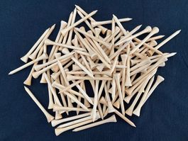 100 Golftees 70mm Holz, „nature“