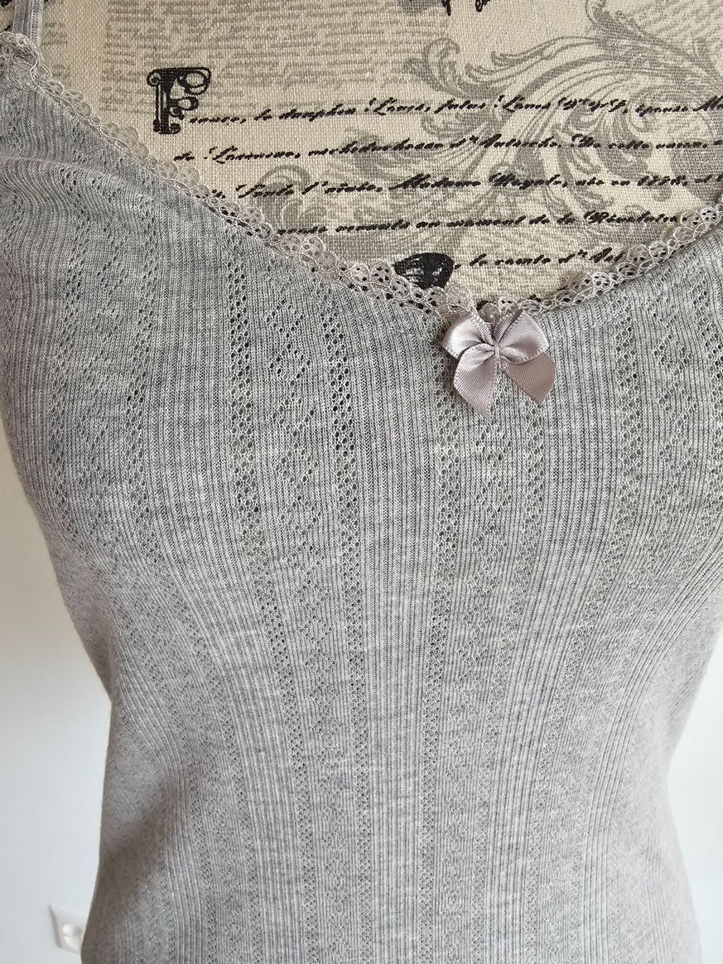 Tops: Pointelle Top von Neo Noir, Gr. 36, grau – Neu (gemäss Beschreibung) aus Mitlödi von sassi31 1