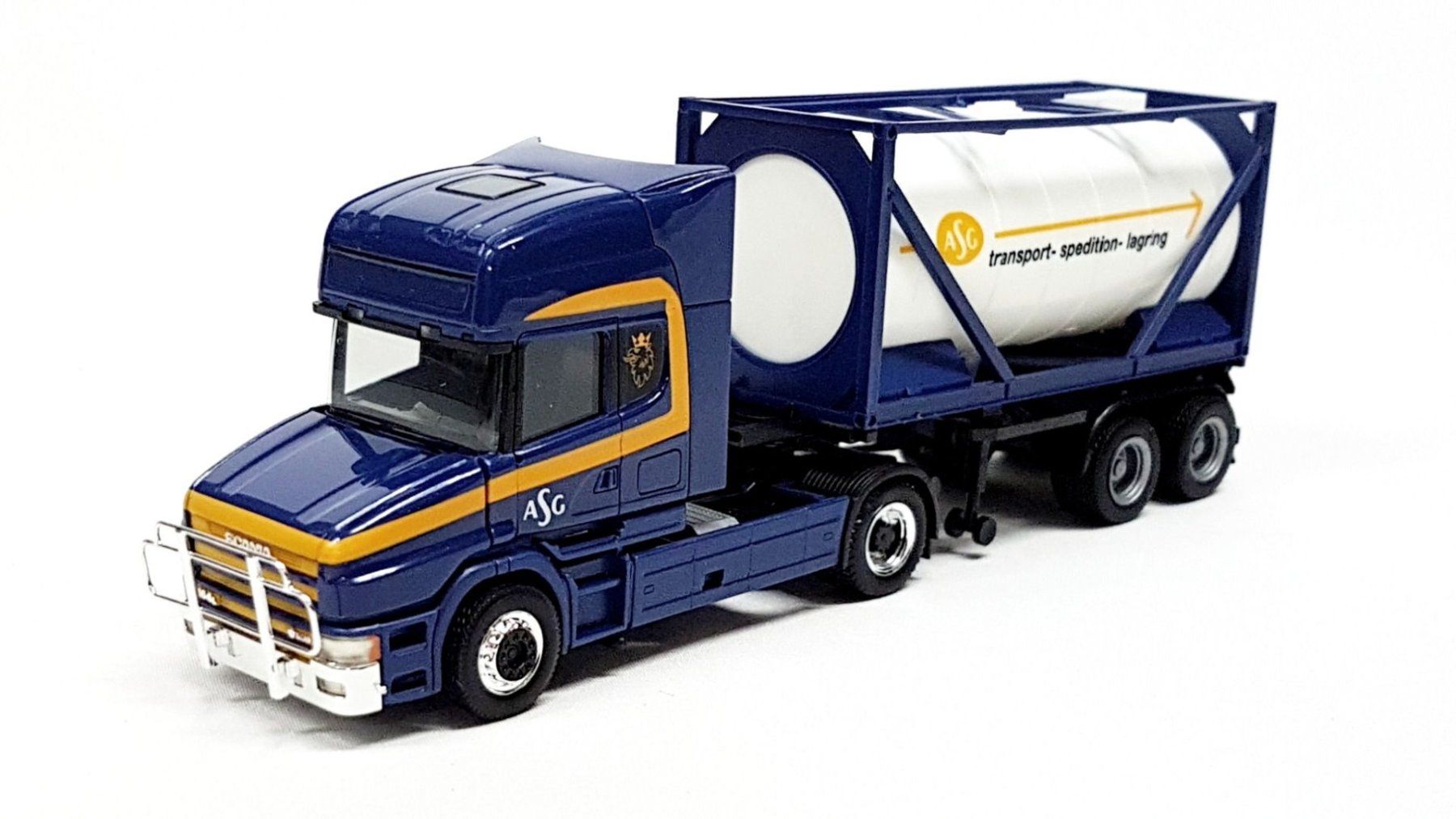 Scania Kit di modellismo & Modellini statici: 1:87 Scania Hauber 164 "ASG" – Nuovo e nell'imballaggio originale da Affoltern am Albis venduto da Modellshop-8910